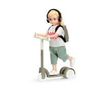 Set - Speelfiguur kind met kickbike