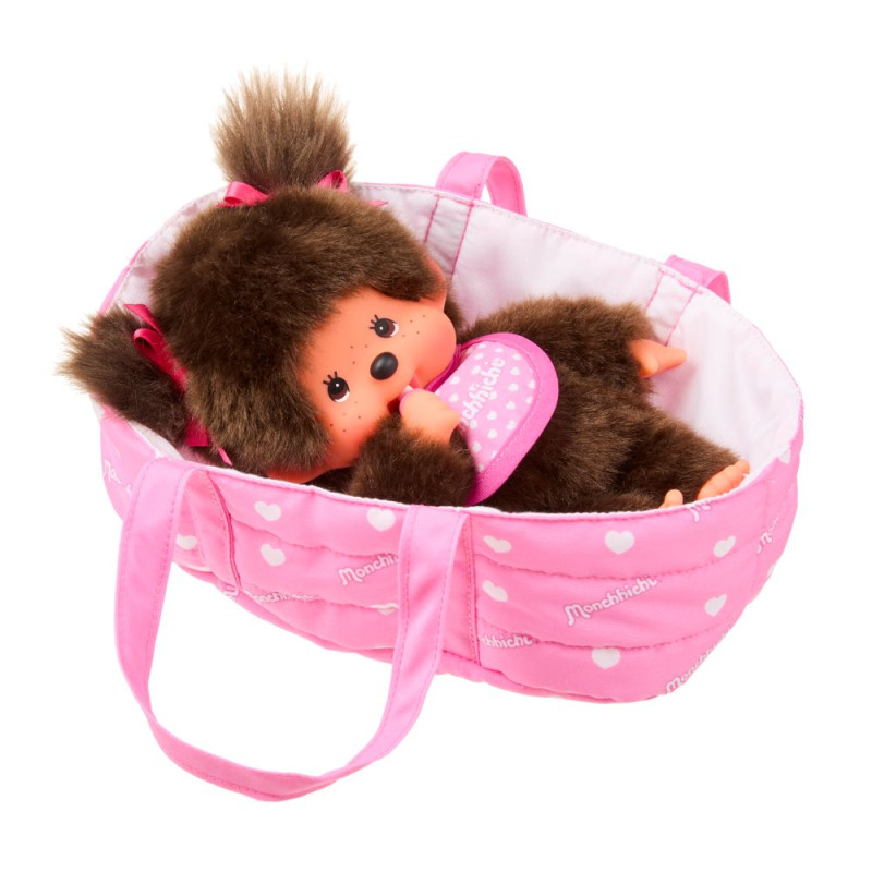 Monchhichi in draagmand (20 cm) Monchhichi in draagmand (20 cm)