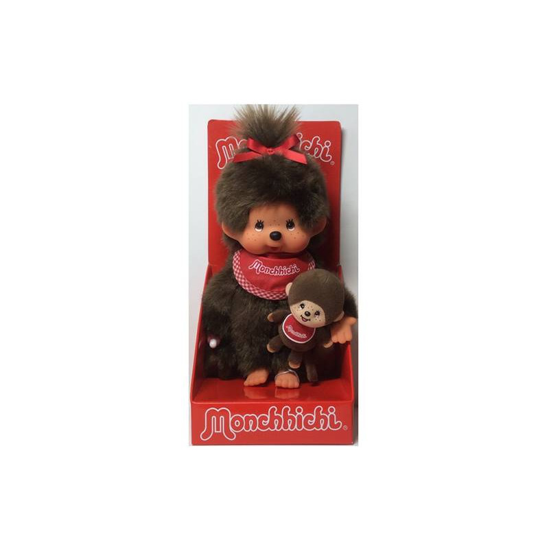 Monchhichi Meisje + Mini Monchhichi (20cm)