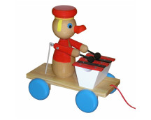 Trekfiguur eend met xylofoon (gekleurd)