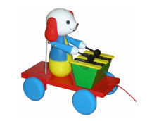 Trekfiguur hond met xylofoon (gekleurd)