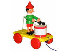 Trekfiguur Pinokkio met trommel (gekleurd)