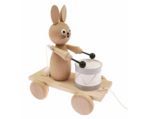 Trekfiguur konijn met xylofoon (naturel)