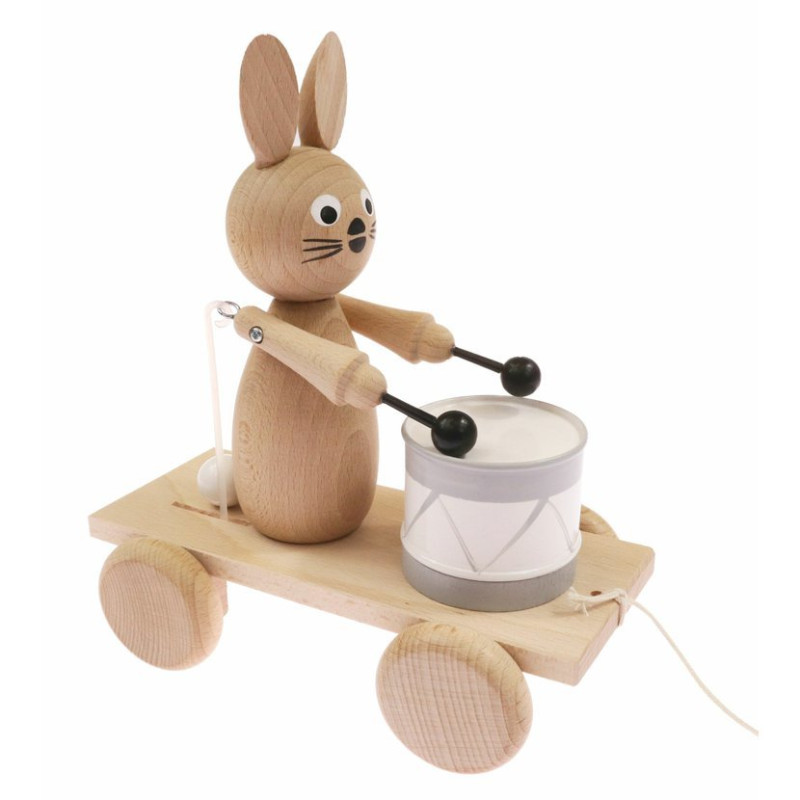 Trekfiguur konijn met xylofoon (naturel) Trekfiguur konijn met xylofoon (naturel)