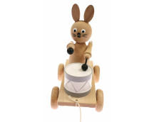 Trekfiguur konijn met xylofoon (naturel) Trekfiguur konijn met xylofoon (naturel)