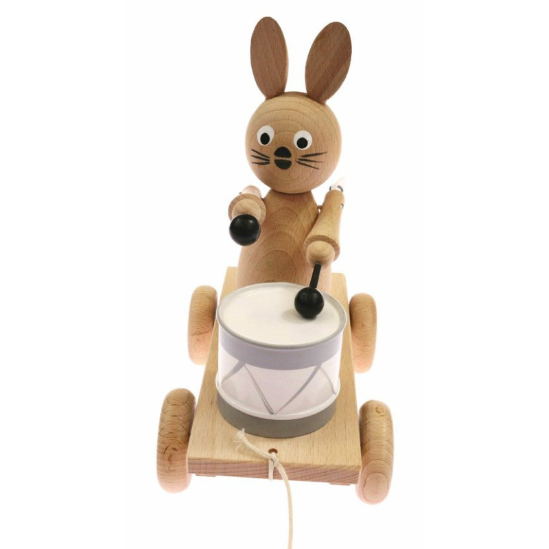 Trekfiguur konijn met xylofoon (naturel) Trekfiguur konijn met xylofoon (naturel)