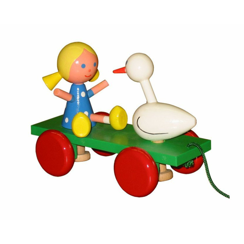 Trekfiguur meisje met gans (gekleurd) Trekfiguur meisje met gans (gekleurd)