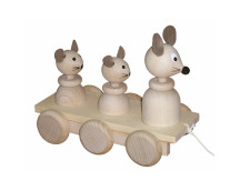 Trekfiguur 3 muizen (naturel)