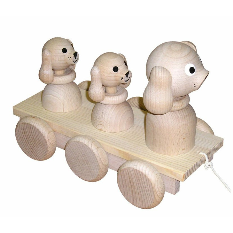 Trekfiguur 3 honden (naturel) Trekfiguur 3 honden (naturel)