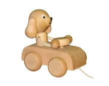 Trekfiguur hond in auto (naturel)