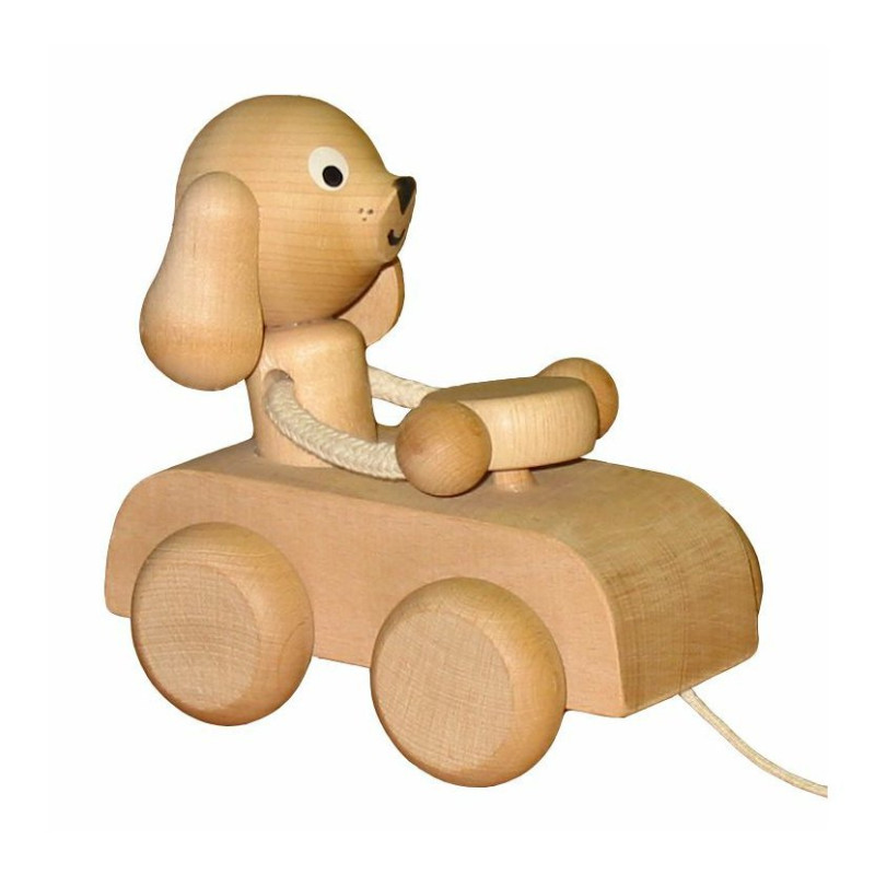 Trekfiguur hond in auto (naturel)