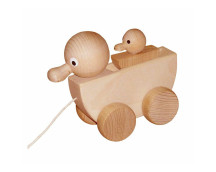 Trekfiguur eend met jong (naturel)