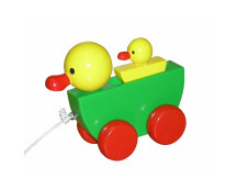 Trekfiguur eend met jong (gekleurd)