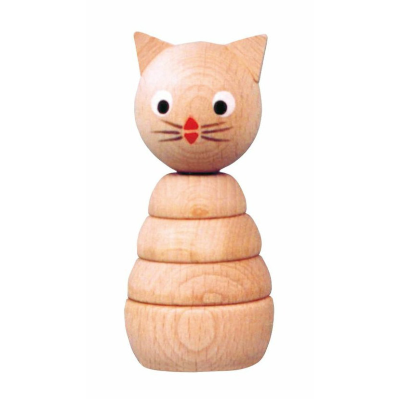 Houten stapelring kat (naturel) Houten stapelring kat (naturel)