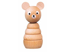 Houten stapelring beer (naturel)