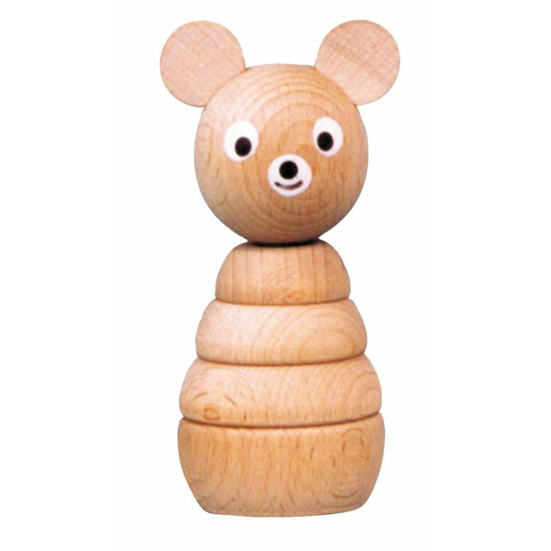 Houten stapelring beer (naturel) Houten stapelring beer (naturel)