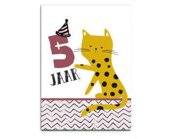 Wenskaart - Meisje 5 jaar