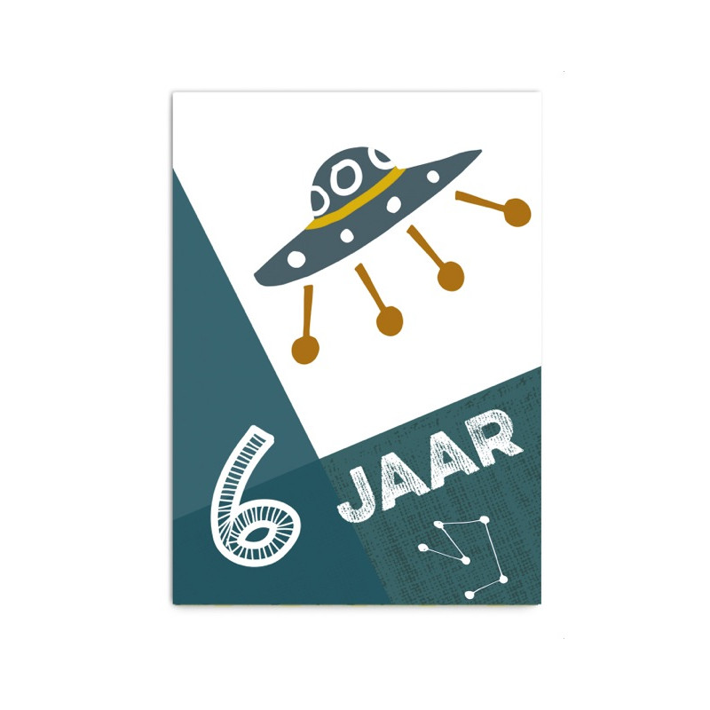 Wenskaart - Jongen 6 jaar Wenskaart - Jongen 6 jaar