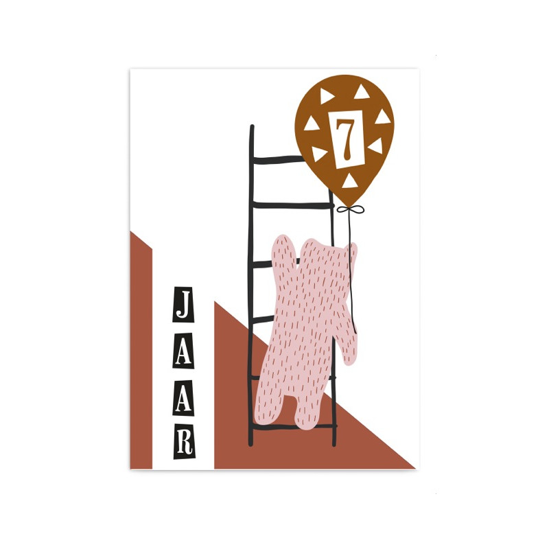 Wenskaart - Meisje 7 jaar