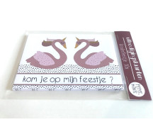 Uitnodigingskaartjes Zwanen (10 stuks in zak)