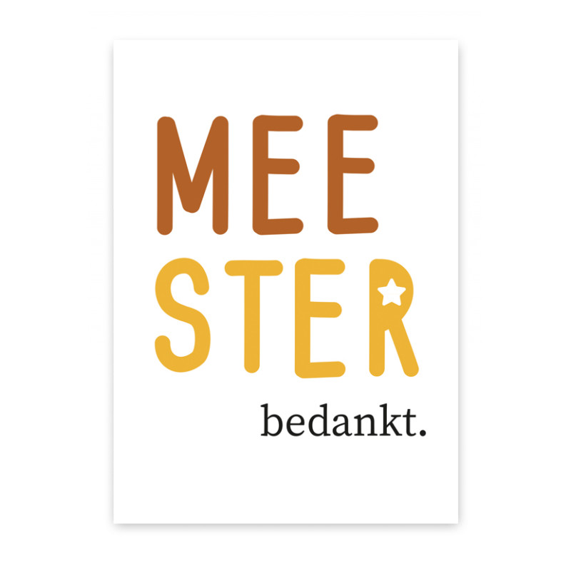 Wenskaart - Meester bedankt Wenskaart - Meester bedankt