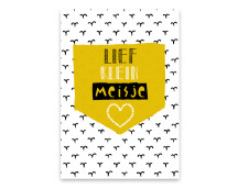 Wenskaart - Lief meisje (oker)