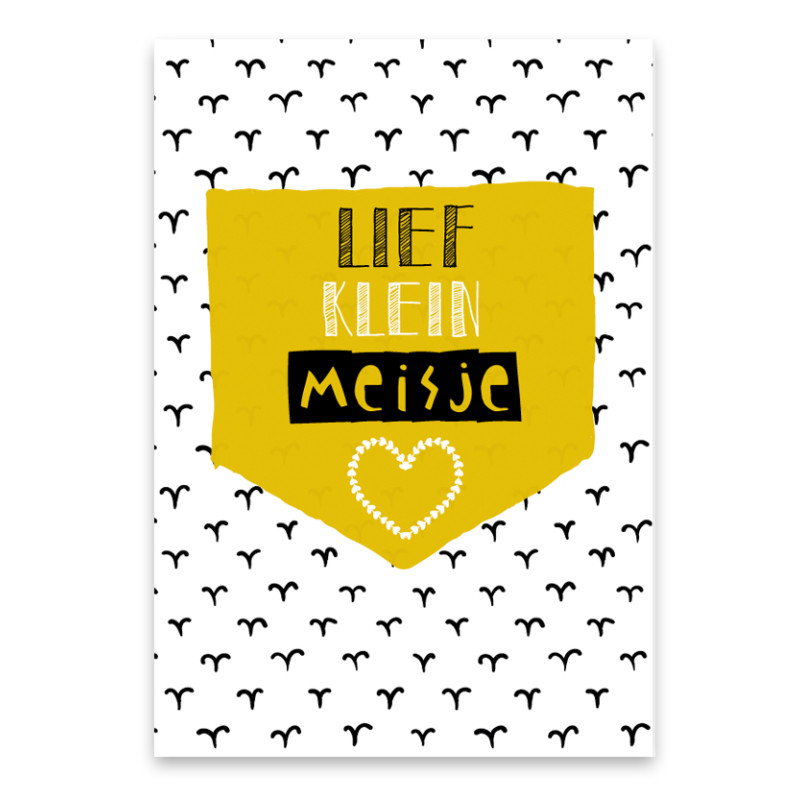 Wenskaart - Lief meisje (oker) Wenskaart - Lief meisje (oker)