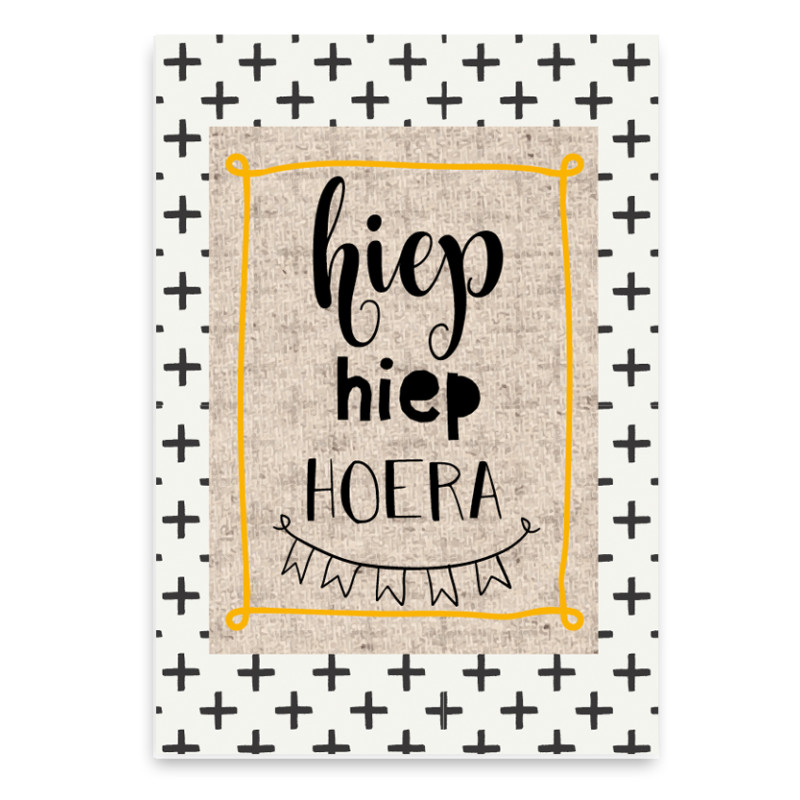 Wenskaart - Hoera (plusje)