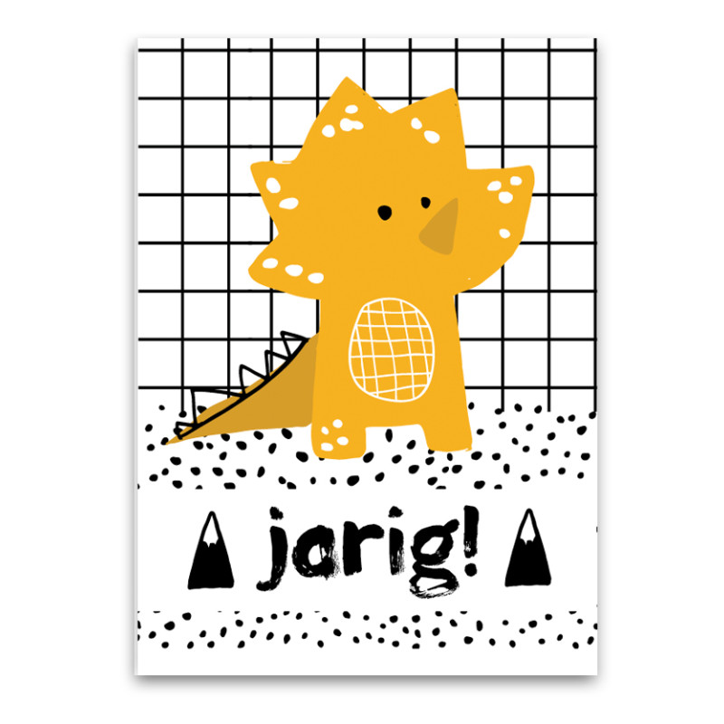 Wenskaart - Dino (jarig) Wenskaart - Dino (jarig)