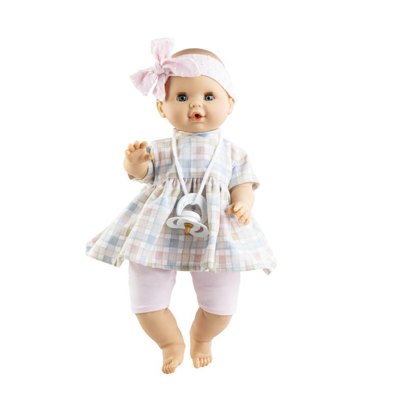 Pop Sonia (geblokt) met mechanisme (36cm) Pop Sonia (geblokt) met mechanisme (36cm)
