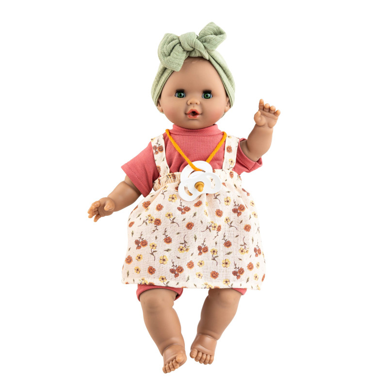 Pop Sonia (bloemenprint) met mechanisme (36 cm) Pop Sonia (bloemenprint) met mechanisme (36 cm)