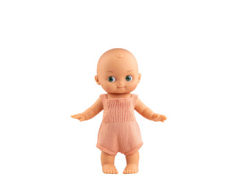 Pop Mini Pancha (zalmroze romper/groene ogen) 28cm