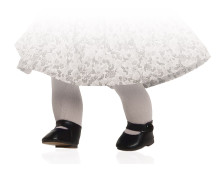 Poppenschoenen Amigas zwart/knoop (32cm)
