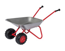 rolly Kruiwagen metaal (grijs/rood/dubbelwiel)