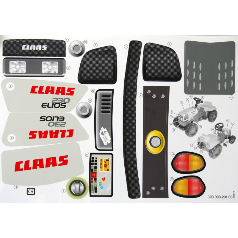 Stickervel Claas Elios 230