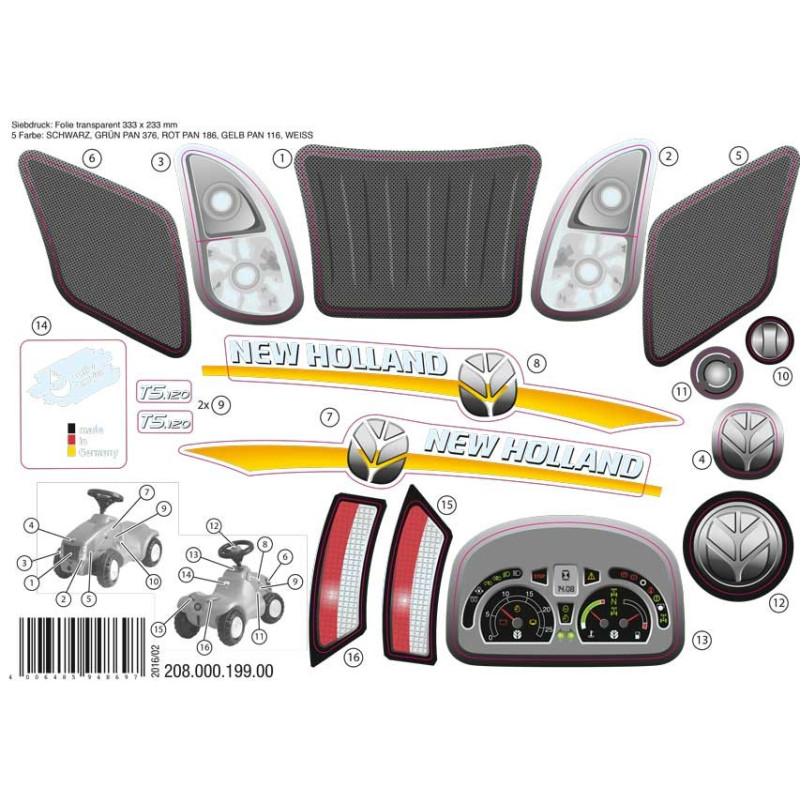 Stickervel Minitrac New Holland T6010