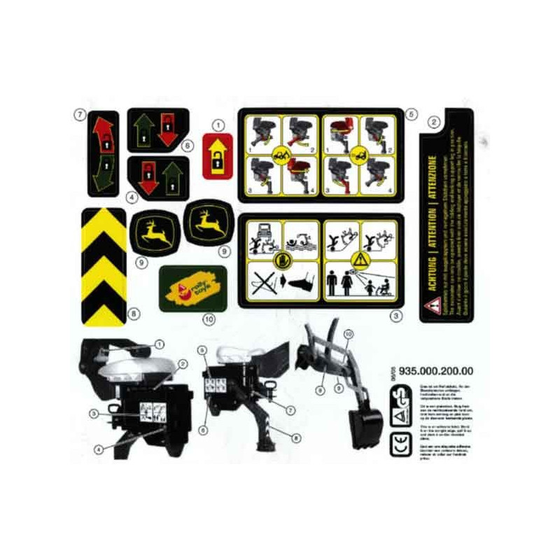 Stickervel graafarm John Deere Stickervel graafarm John Deere