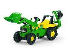 rollyJunior John Deere met voorlader en graafarm