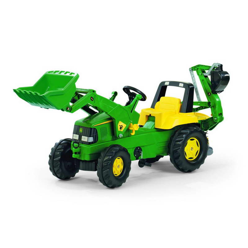 rollyJunior John Deere met voorlader en graafarm