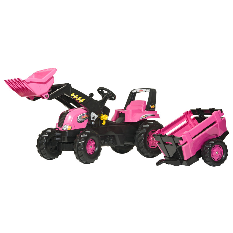 Junior met voorlader + aanhanger roze Junior met voorlader + aanhanger roze