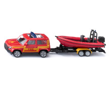 Brandweerwagen Land Rover Defender met reddingsboot