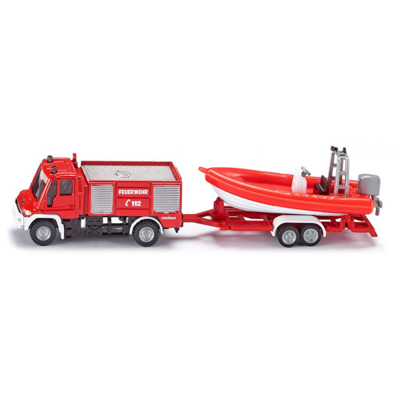 Unimog brandweer met boot Unimog brandweer met boot