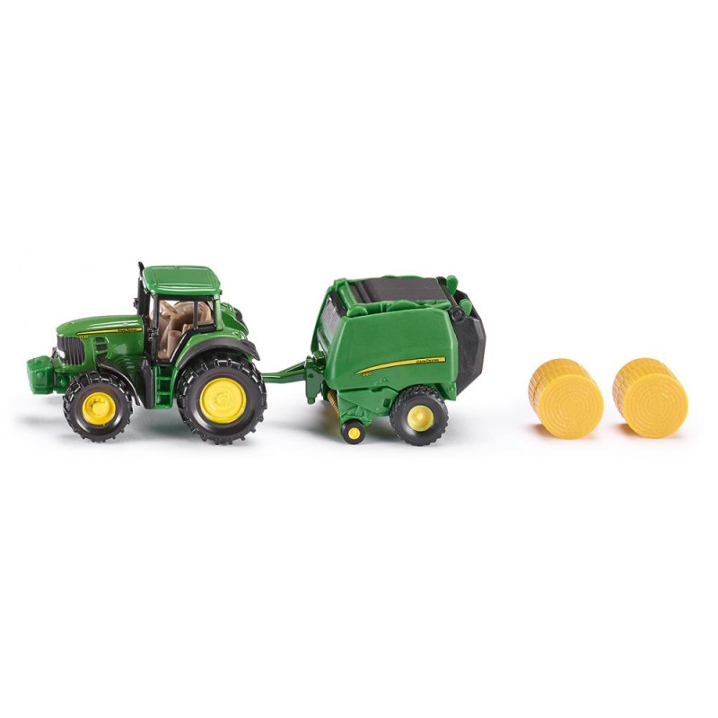 John Deere tractor met balenpers John Deere tractor met balenpers