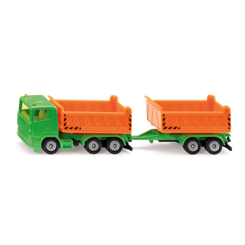 Truck met kieper en kiepaanhanger Truck met kieper en kiepaanhanger
