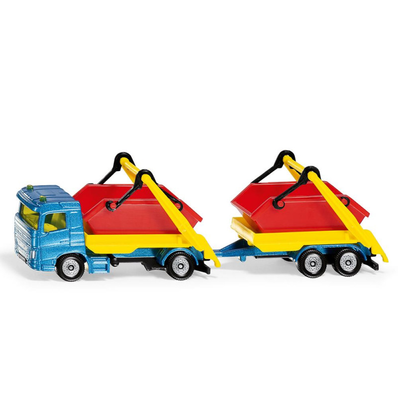Vrachtwagen met container en aanhanger
Vrachtwagen met container en aanhanger