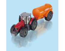 Massey Ferguson tractor met 1-assige vacuümtanker