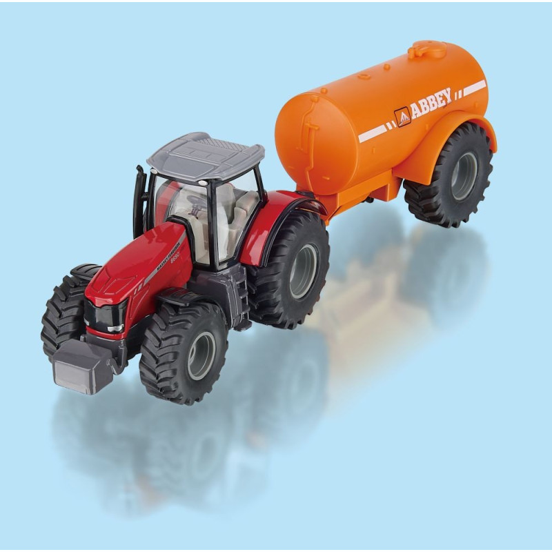  Massey Ferguson tractor met 1-assige vacuümtanker