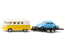 VW T1 camper met trailer en Beetle
