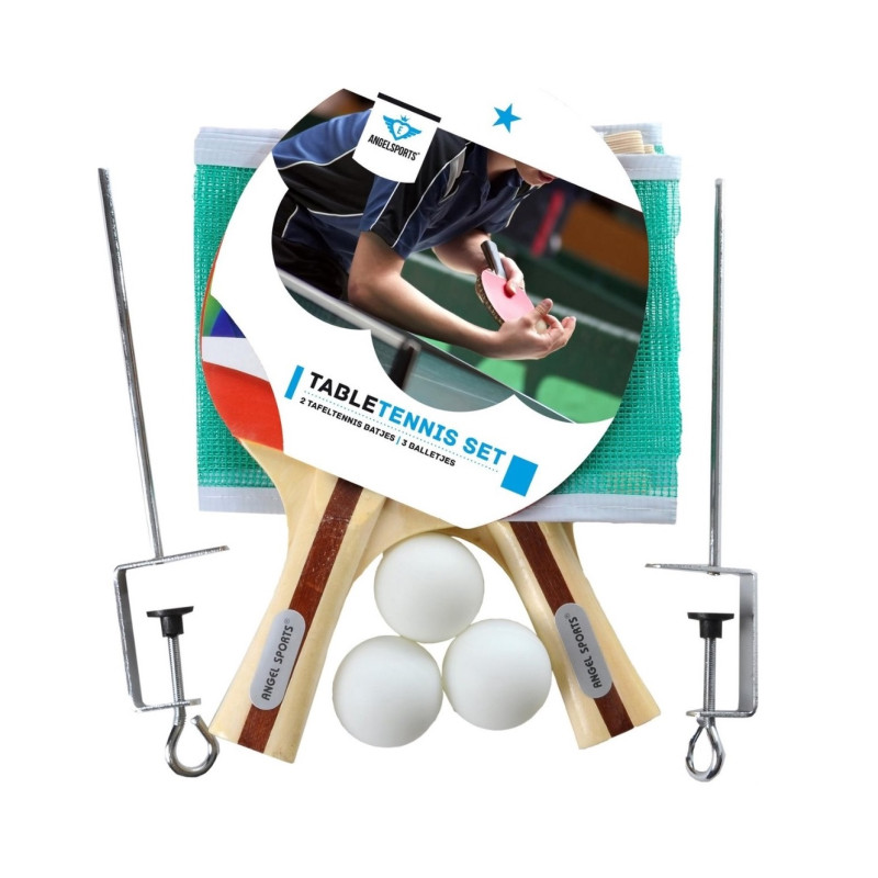 Tafeltennisset (1*) met 3 ballen + netpost Tafeltennisset (1*) met 3 ballen + netpost