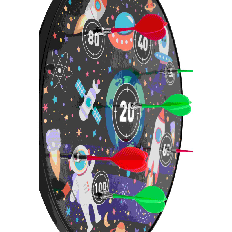 Dubbelzijdig Magnetisch/papieren dartbord Space Thema Dubbelzijdig Magnetisch/papieren dartbord Space Thema